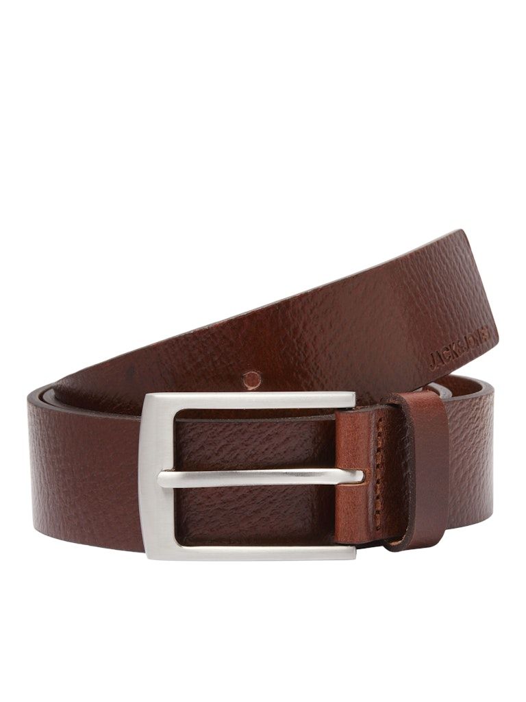 JACSTOCKHOLM LEATHER BELT NOOS 85 BROWN-STONE